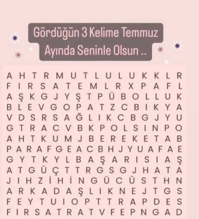 Gördüğün üç kelime bu ay senin olsun, hangisine ihtiyacın var?