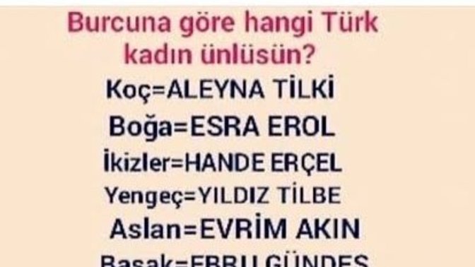 Burcuna göre hangi kadın ünlüsün?