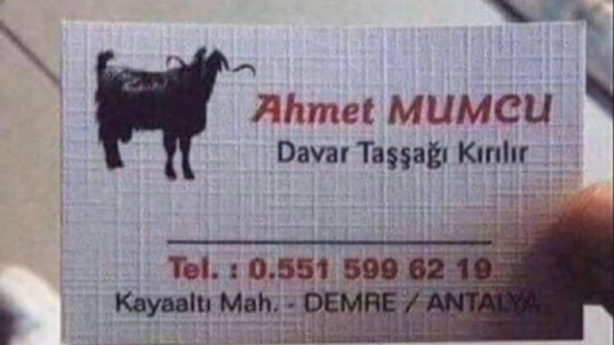 Şahsınıza ait kartvizitiniz var mı?