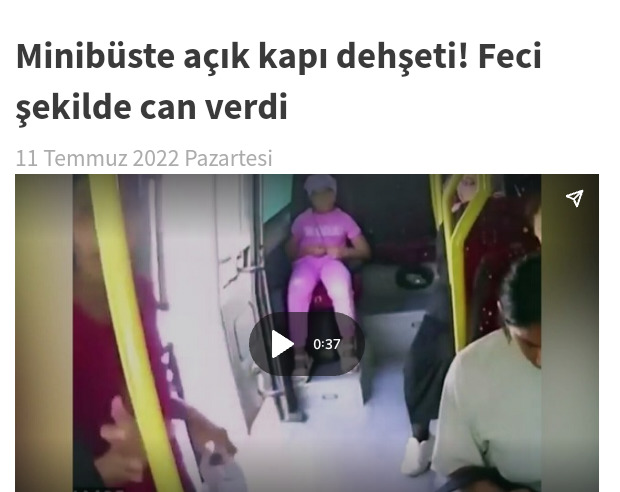Minübüsten düşüp öldü. Ucuz ölümler ülkesi miyiz?