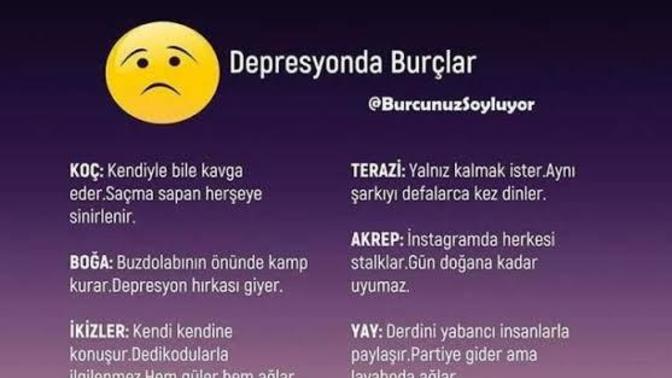 Burcuna göre depresyonda nasıl olursun?