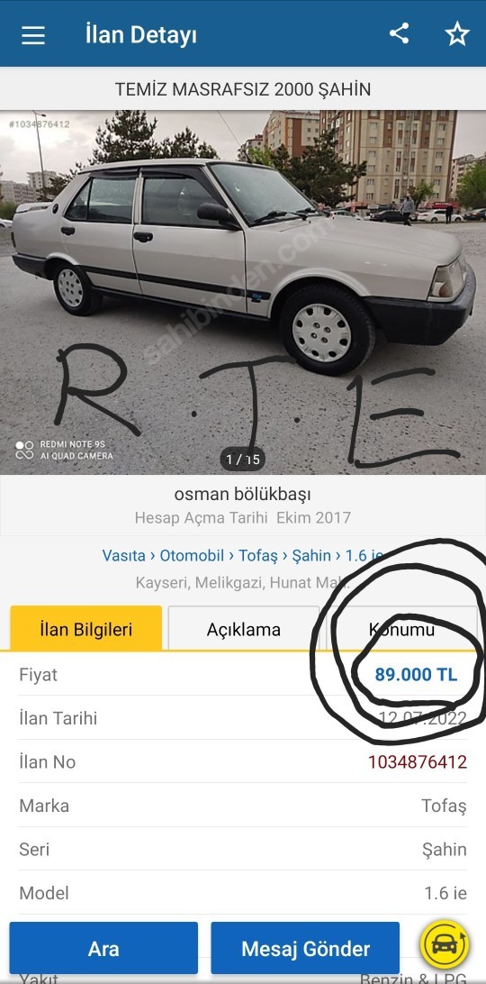 Tofaşın fiyatı 89 bin TL! Şaka gibi değil mi?