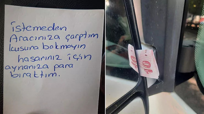 Aracına çarptığı kişiye hasar tamiri için 10 TL bırakan adam fazla mı iyimser olmuş?