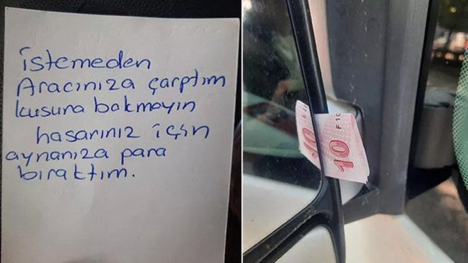 Aracına çarptığı kişiye hasar tamiri için 10 TL bırakan adam fazla mı iyimser olmuş?