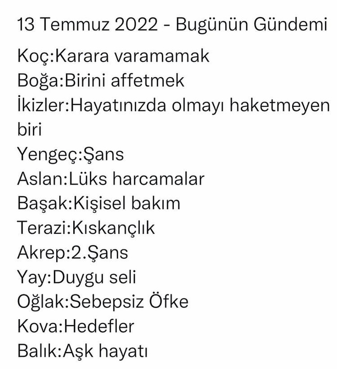13 Temmuz bugünün gündemi nedir?