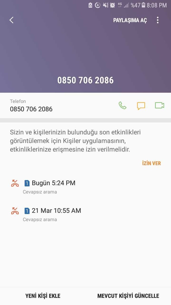 Sizi son arayan kimdi?
