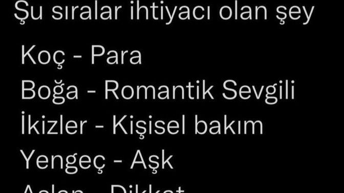 Şu sıralar Burcunuzun ihtiyacı olan şey nedir?