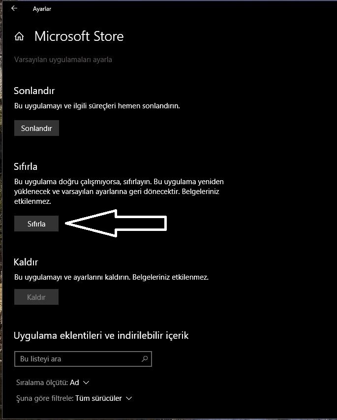 windows 10 mağaza açılmıyor çözümü