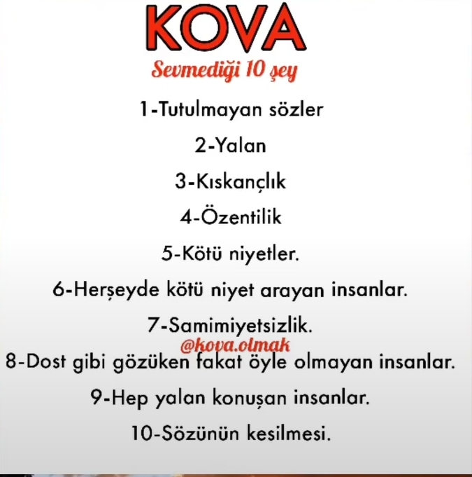 Burcunuza göre sevmediğiniz 10 şey nelerdir?