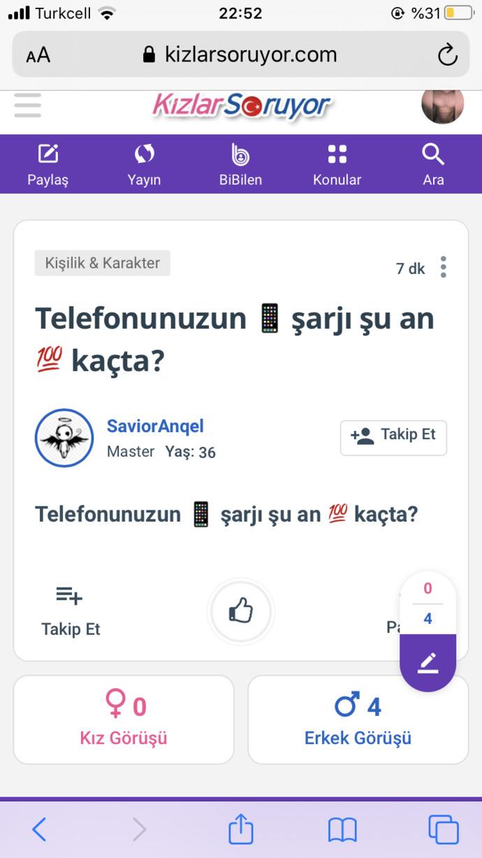 Telefonunuzun 📱 şarjı şu an 💯 kaçta?