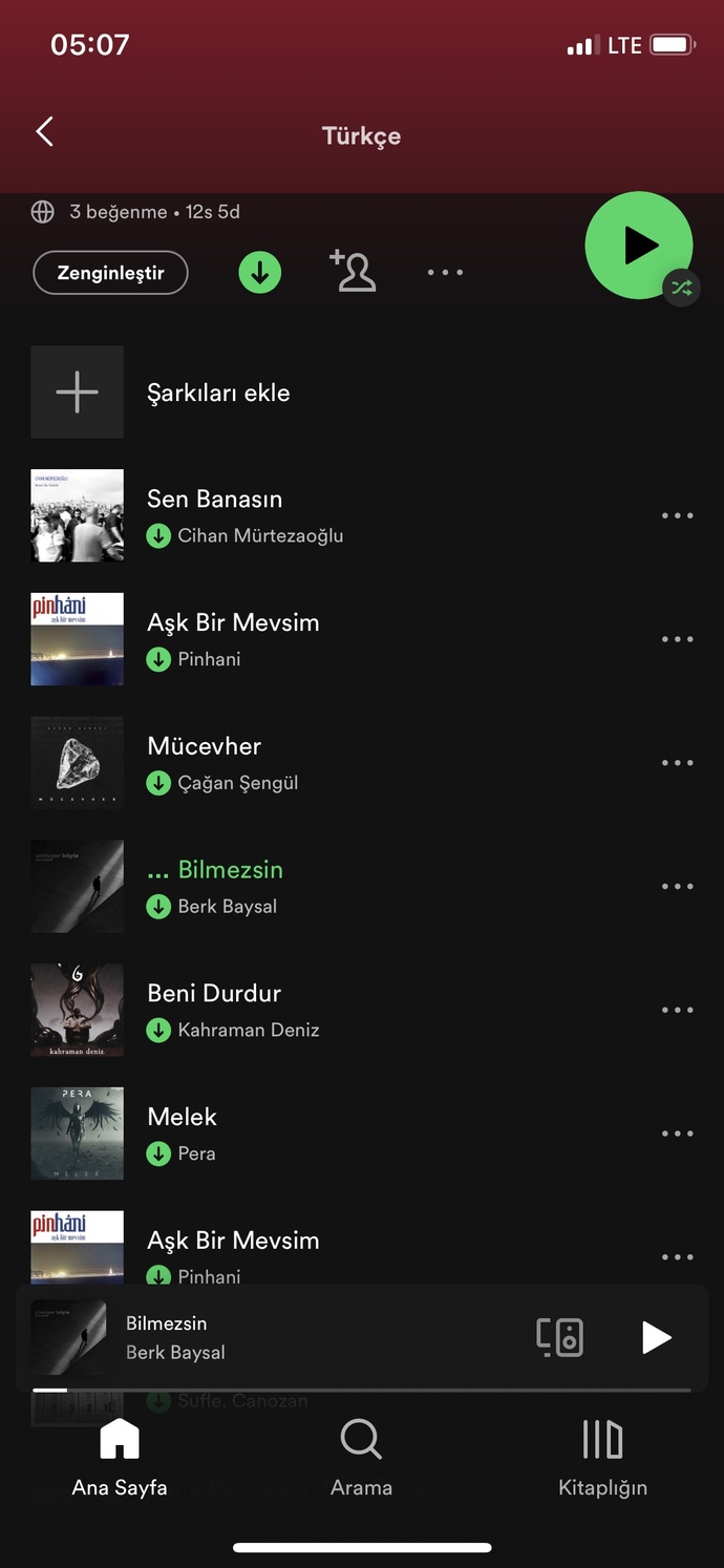 Spotify ekranını kaydırmadan ss alır mısın?