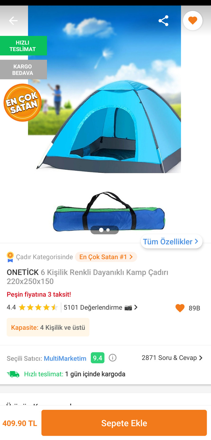 Kamp yapmak için çadır arıyorum fakat hepsinin fiyatı farklı. Daha önce çadır satın alan var mı?
