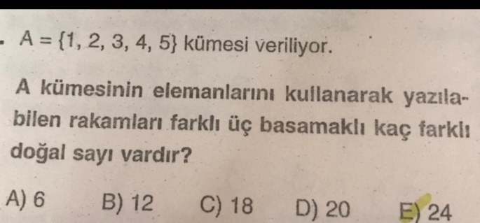 Cevap E
