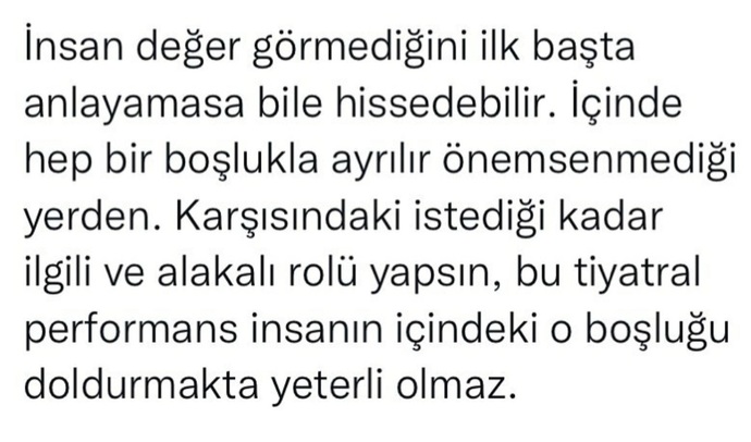 İçinizde bi boşluk hissi var mı?