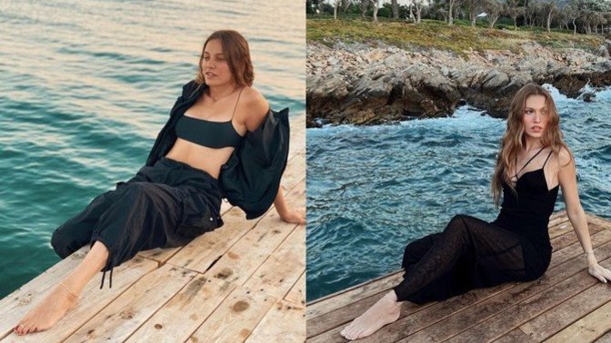 Serenay Sarıkaya ve Duygu Özaslan'dan aynı poz! Hangisini daha çok beğendiniz?