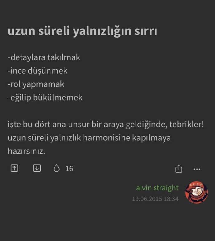 İnce düşünmek yalnızlığın en büyük sebeplerinden bence. Yaşasın sığırlık