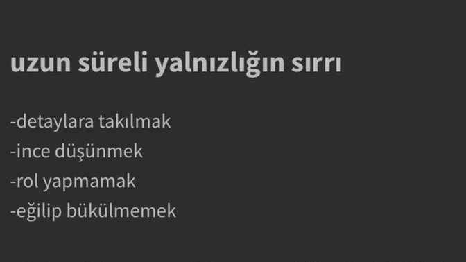 Sizin yalnız olma sırrınız nedir?