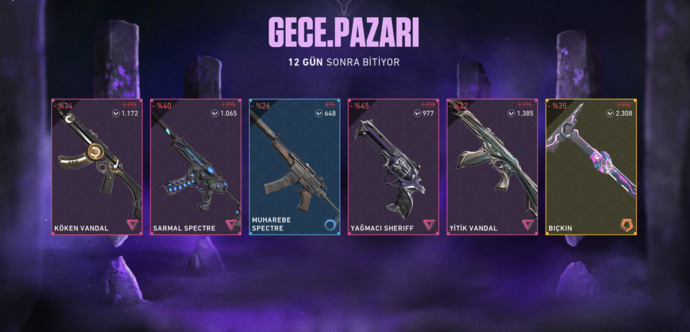 Valorant oynayanlar, gece pazarınıza neler geldi?