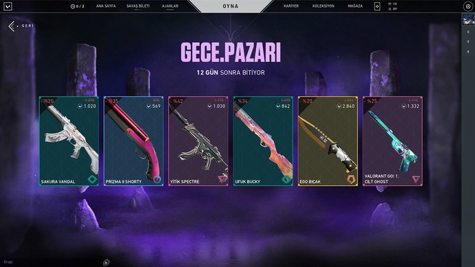 Valorant oynayanlar, gece pazarınıza neler geldi?
