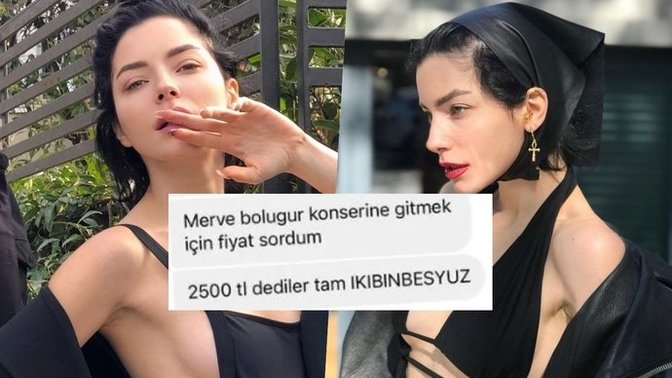 İlk kez konser verecek olan Merve Boluğur'un konser bileti 2.500 TL. Merve Boluğur'u dinlemeye siz maksimum kaç TL verirsiniz?