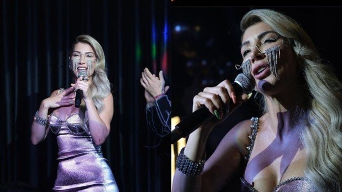 Hande Yener'in konserde taktığı göz aksesuarı çok konuşuldu. Siz nasıl buldunuz?