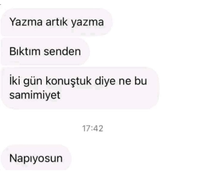 Hiç ummadık bir anda o'na yazma isteği geliyor mu?