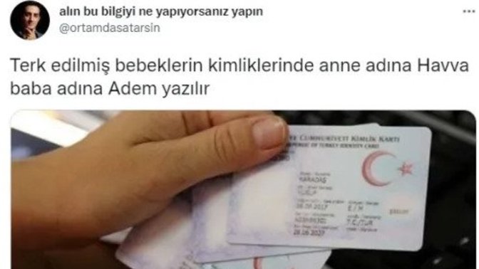 Terk edilmiş bebeklerin kimliklerinde Anne-baba olarak ne yazmalı?