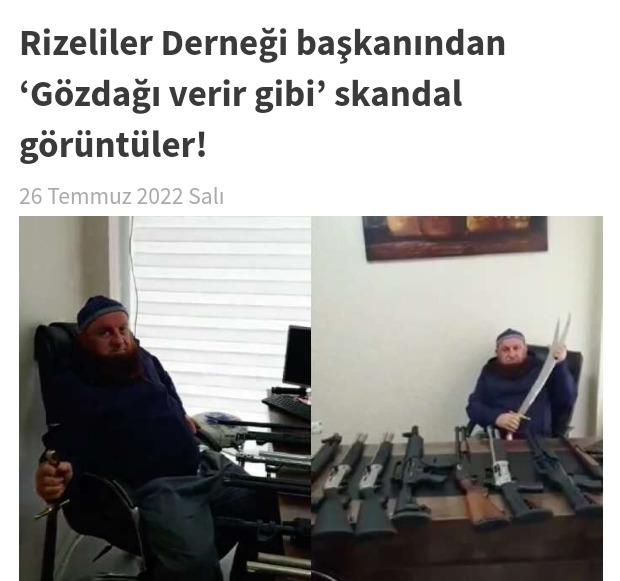 Böyle dernek mi olur? Bir dernek başkanında bu kadar silahın ne işi var?