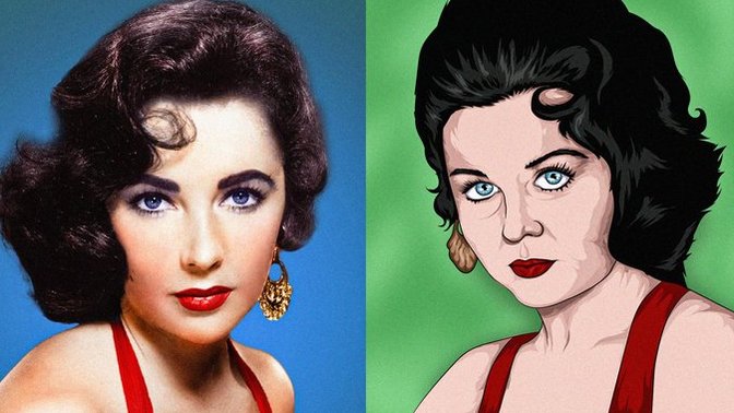 Elizabeth Taylor çizimi olmuş mu?