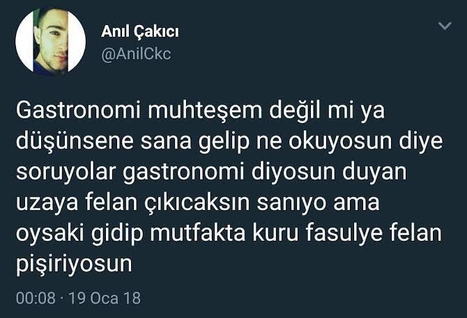 Gastronomi okuyan var mı?
