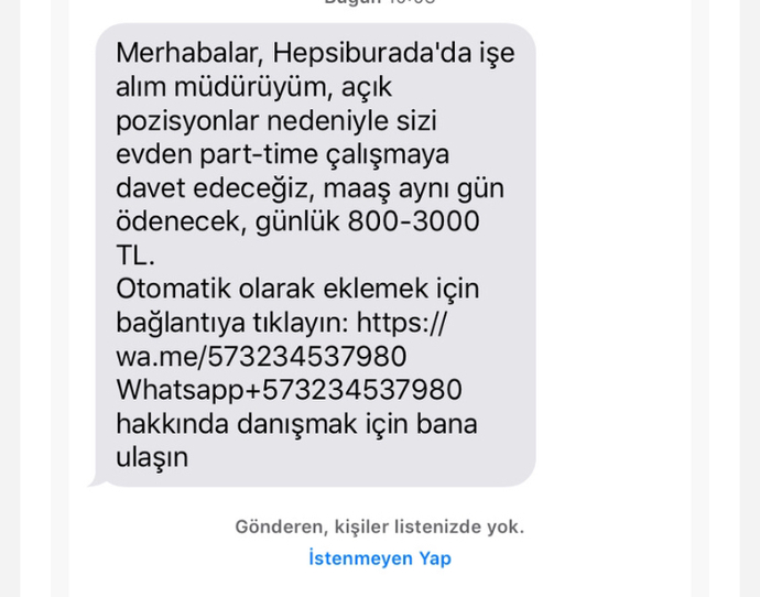 Bunlar bana niye mesaj atıp duruyor?