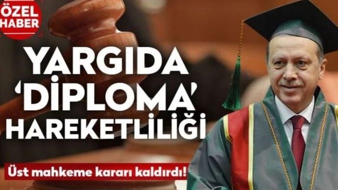 Erdoğanın diploması yargıda ne düşünüyorsunuz?