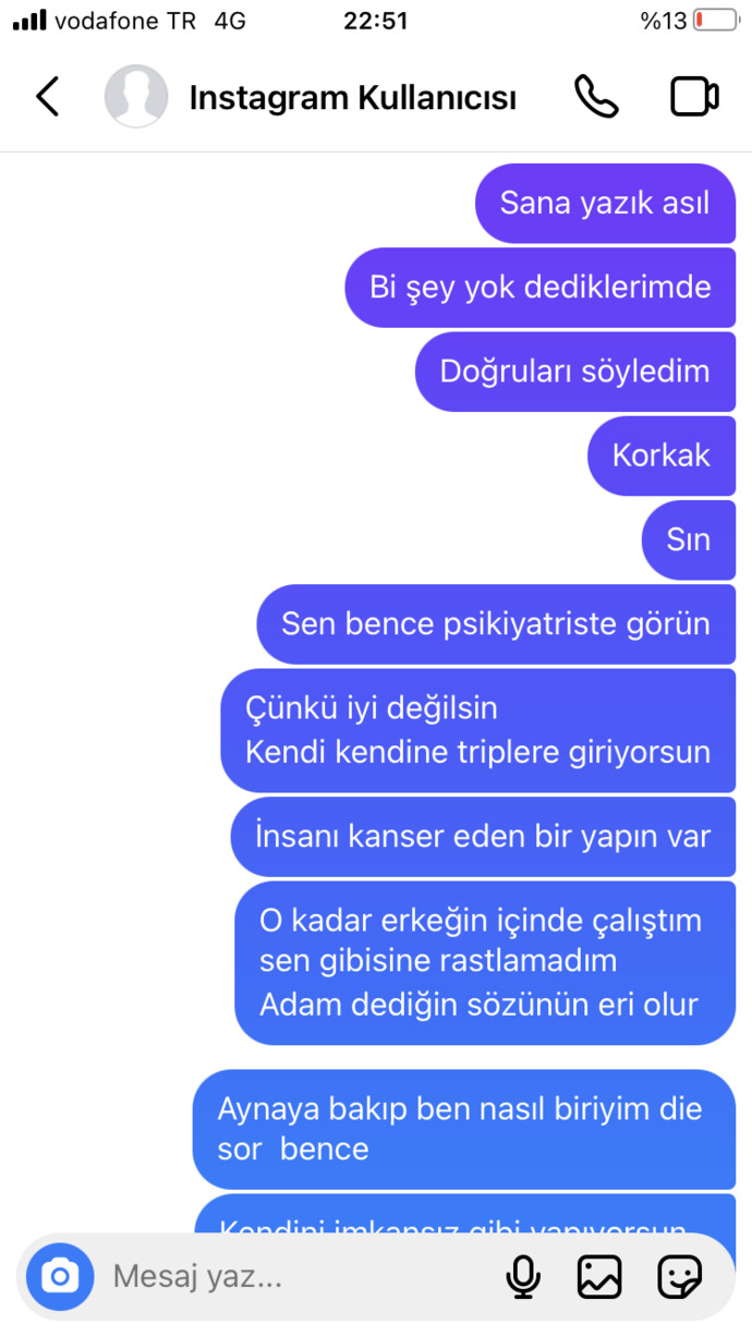 Engelledi sinir oldum iyice nasıl haddini bildiricem?