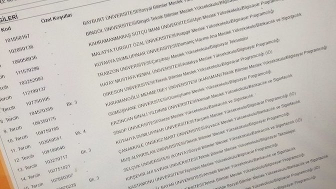 Tercihleri güncelledim bunları seçtim yeni tercih olarak hangi üniversite çıkar?