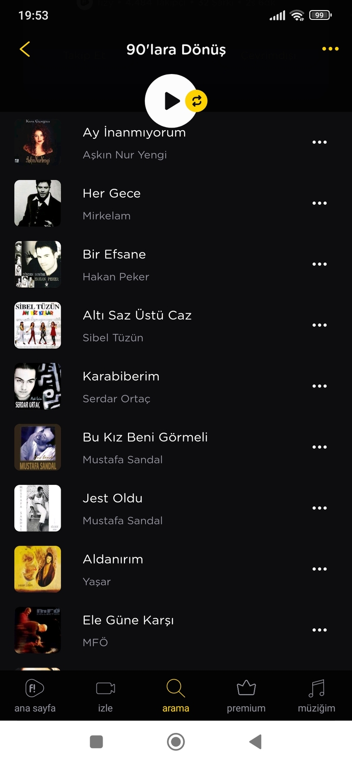 Müzik listeniz ağırlıklı olarak yabancı mı Türkçe mi?