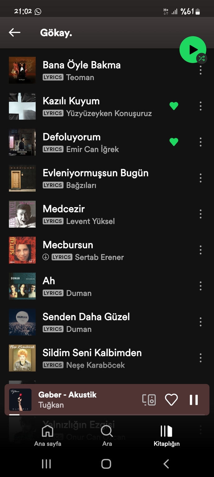 Müzik listeniz ağırlıklı olarak yabancı mı Türkçe mi?