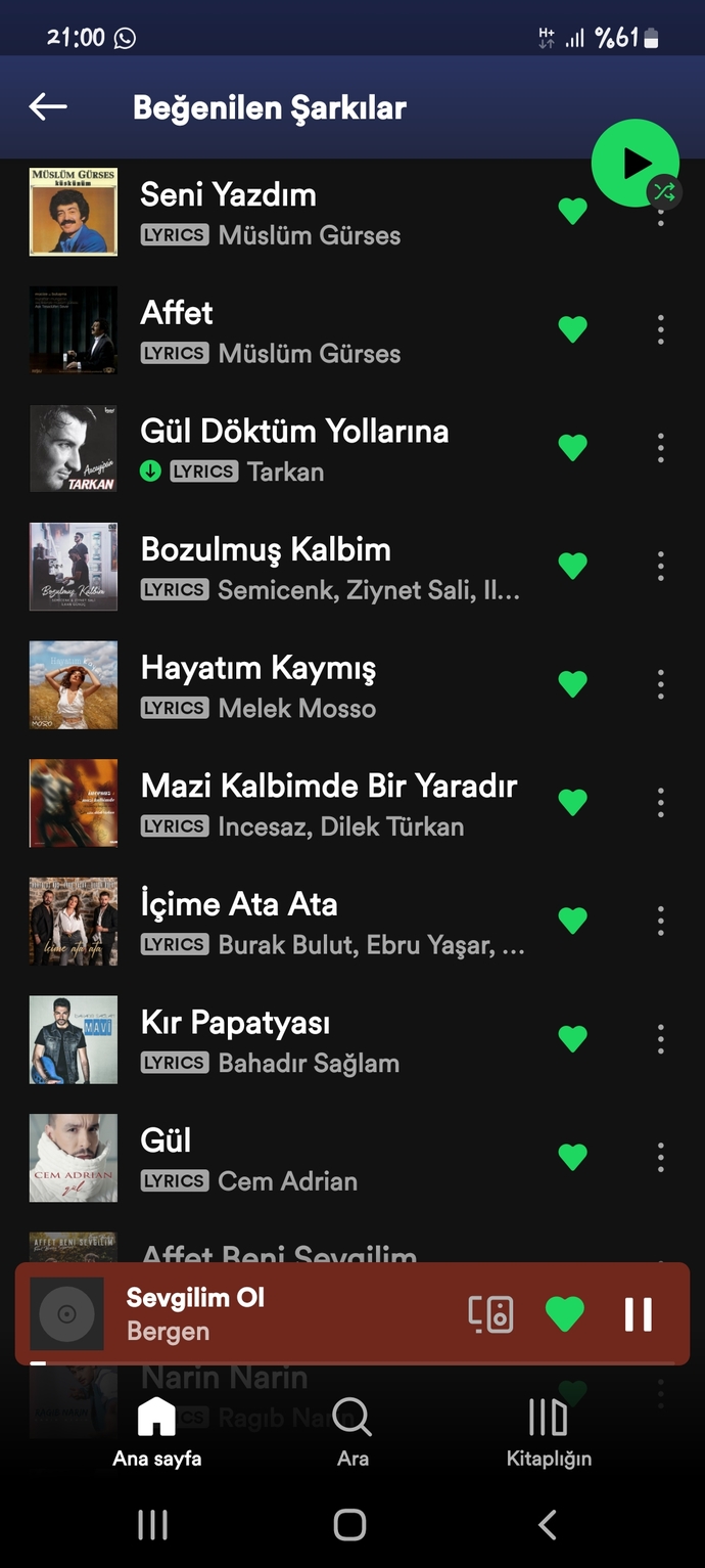 Müzik listeniz ağırlıklı olarak yabancı mı Türkçe mi?