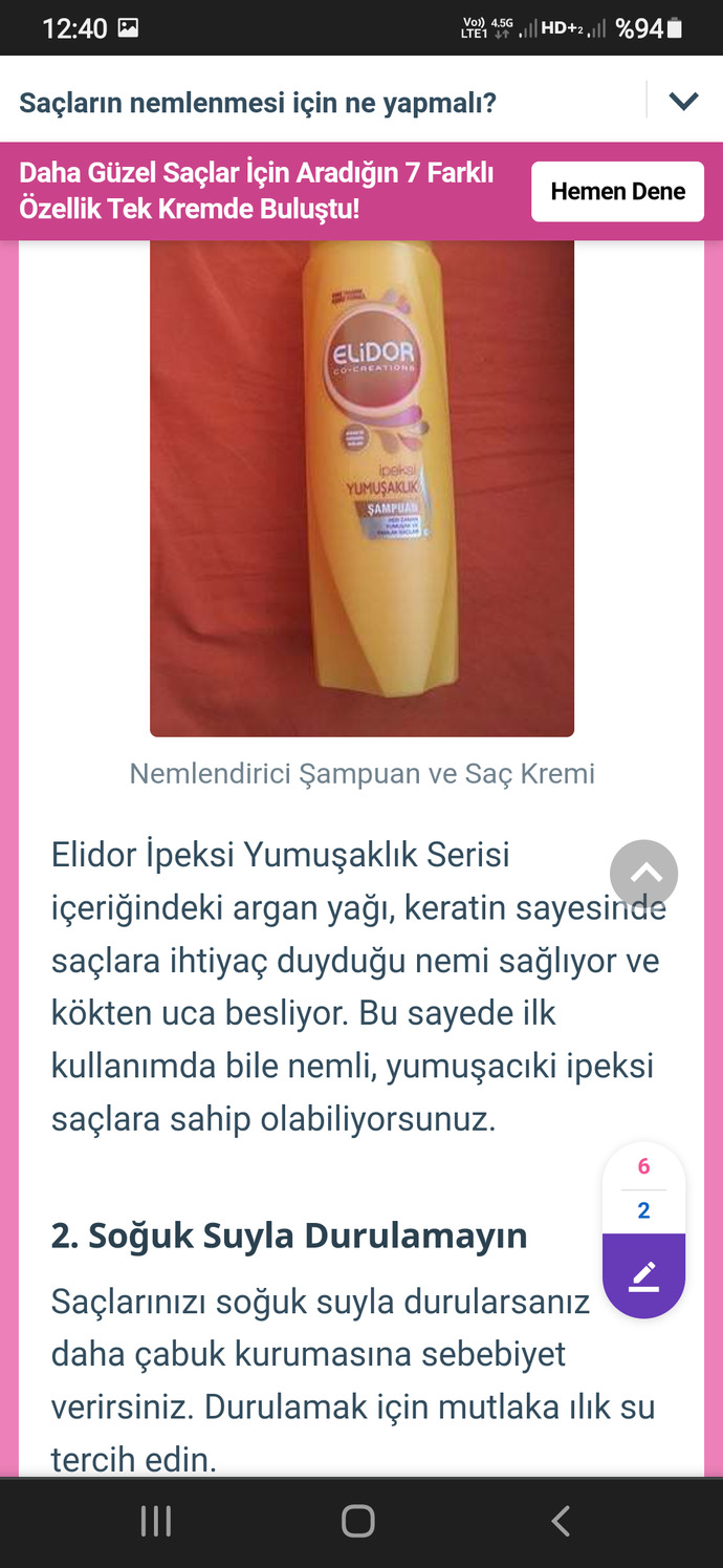 Elidor sarı şampuan ne işe yarar?