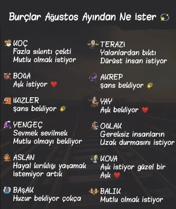 Ağustos ayından beklentileriniz nelerdir 😌?