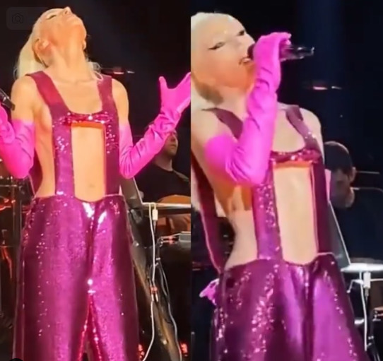 Gülşenin Harbiyedeki pembe sahne kıyafeti göz alıcı değil mi?