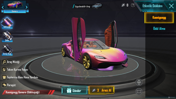 Pubge Koenigsegg arabaları geldi! Oyunlarda hangi arabaları görmek istersiniz?