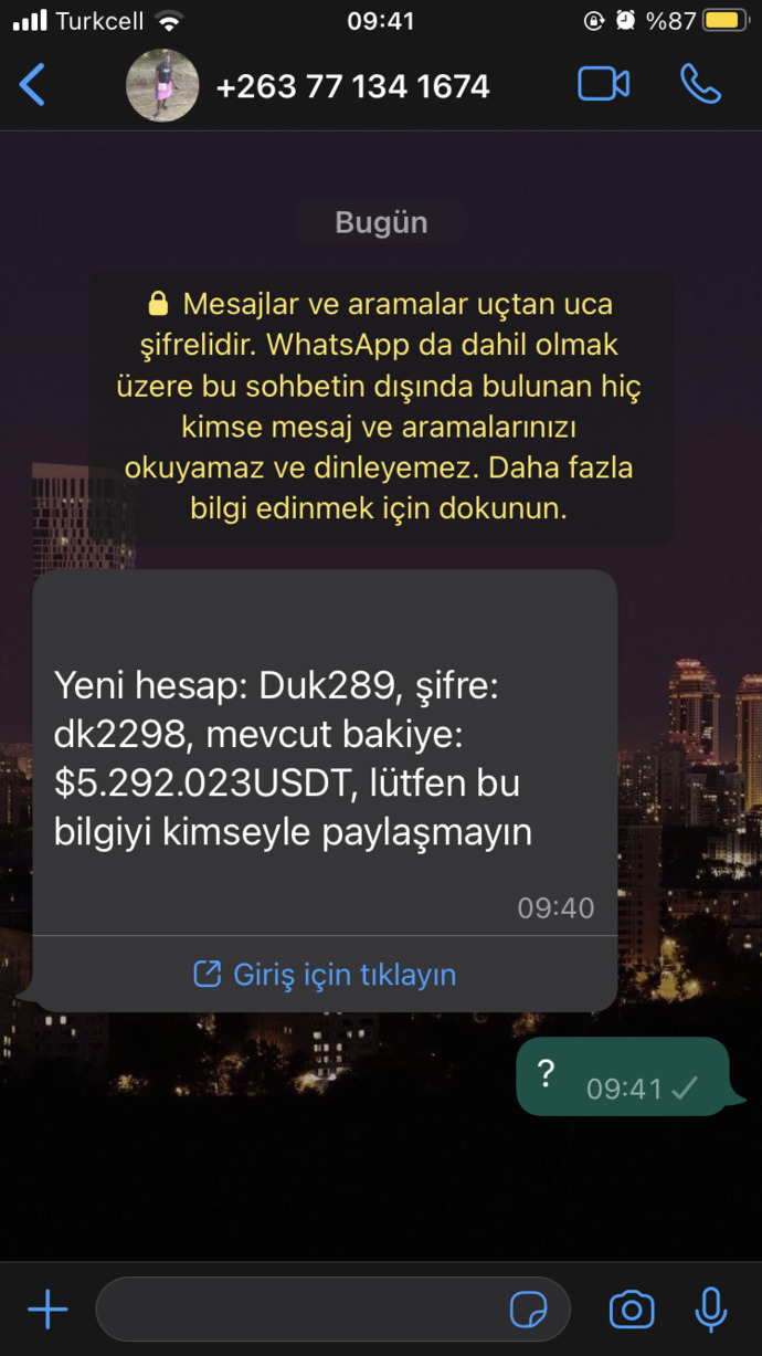 Böyle bir mesaj geldi dolandırıcılar mıdır?
