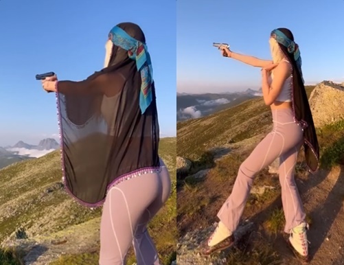 Aleyna Tilki, Karadenizde atış şovu yaptı. Eline yakışmış mı?