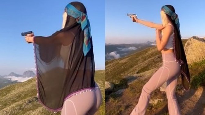 Aleyna Tilki, Karadeniz'de atış şovu yaptı. Eline yakışmış mı?