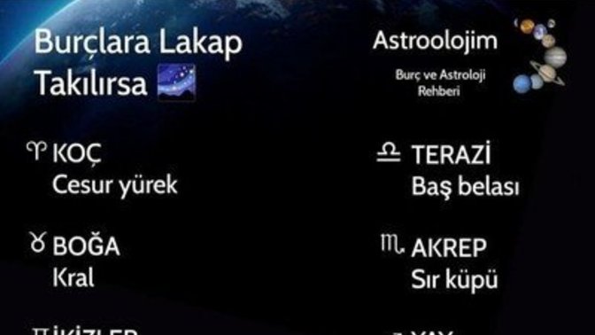 Burcuna göre lakap takılırsa ne olurdu?