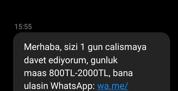 Yeni dolandırıcılık türü hayırlı olsun. Size de geldi mi?