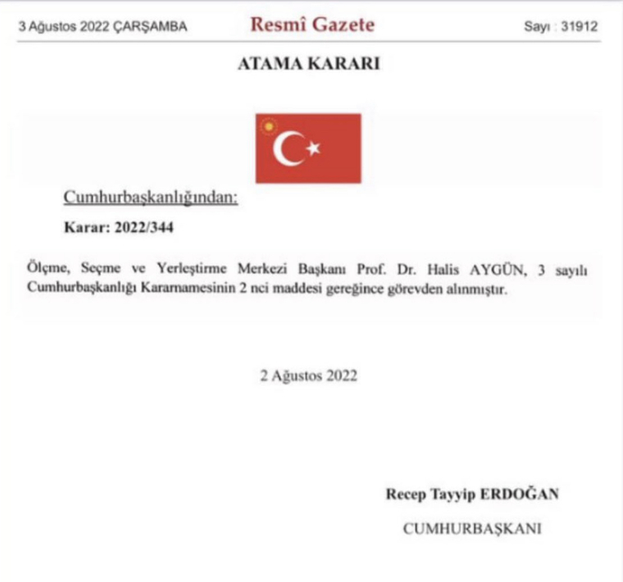ÖSYM Başkanı Prof. Dr. Halis Aygün görevden alındı! Sizce bu durum mevcut iddiaları doğruluyor mu, sınav iptal olacak mı?
