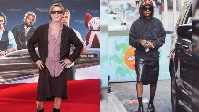 Brad Pitt ve ASAP Rocky etek giydi! Erkeklerin etek giyme modasını kaldırır mı bünyeler?