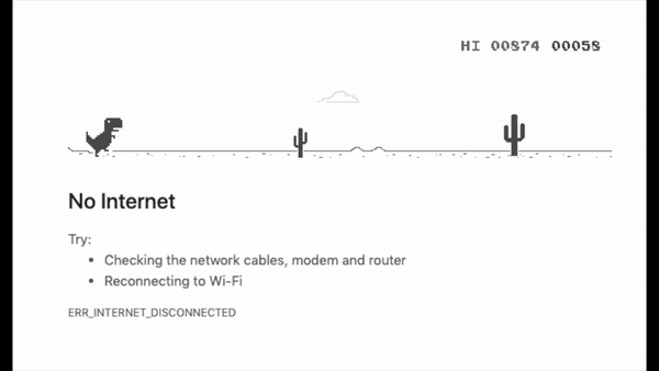 İnternet bağlantınız olmadığında Chromeun Dinozor oyununu açıp oynadınız mı?