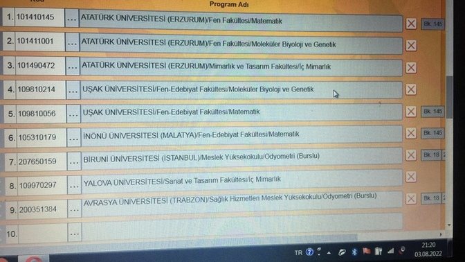 Arkadaşlar tercihimi böyle yaptım sırası iyi mi?